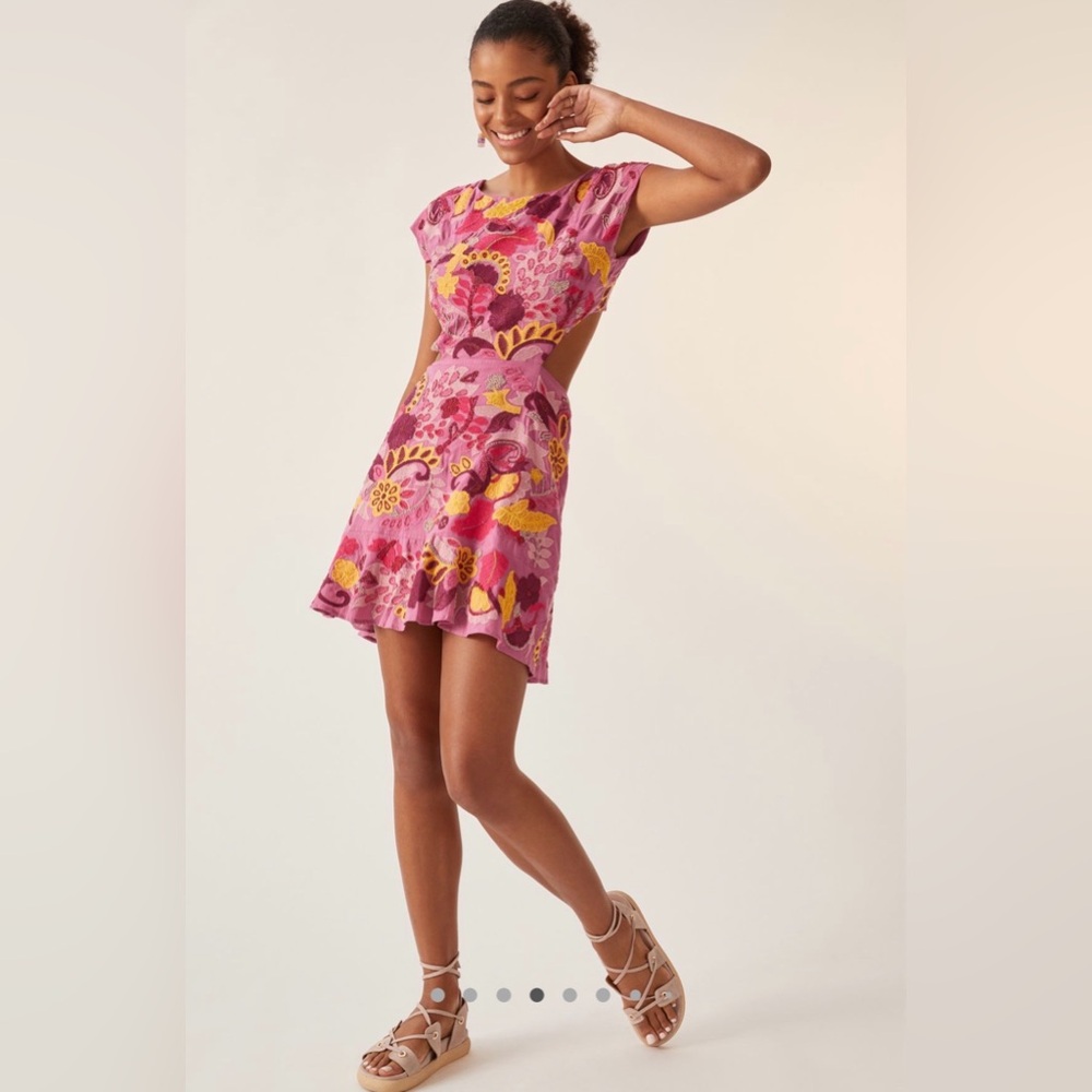 Maeve Embroidered Mini Dress